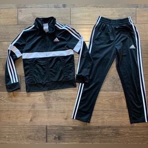 Adidas Boys Track Jacket & Pants Set | Size 8 | black and white